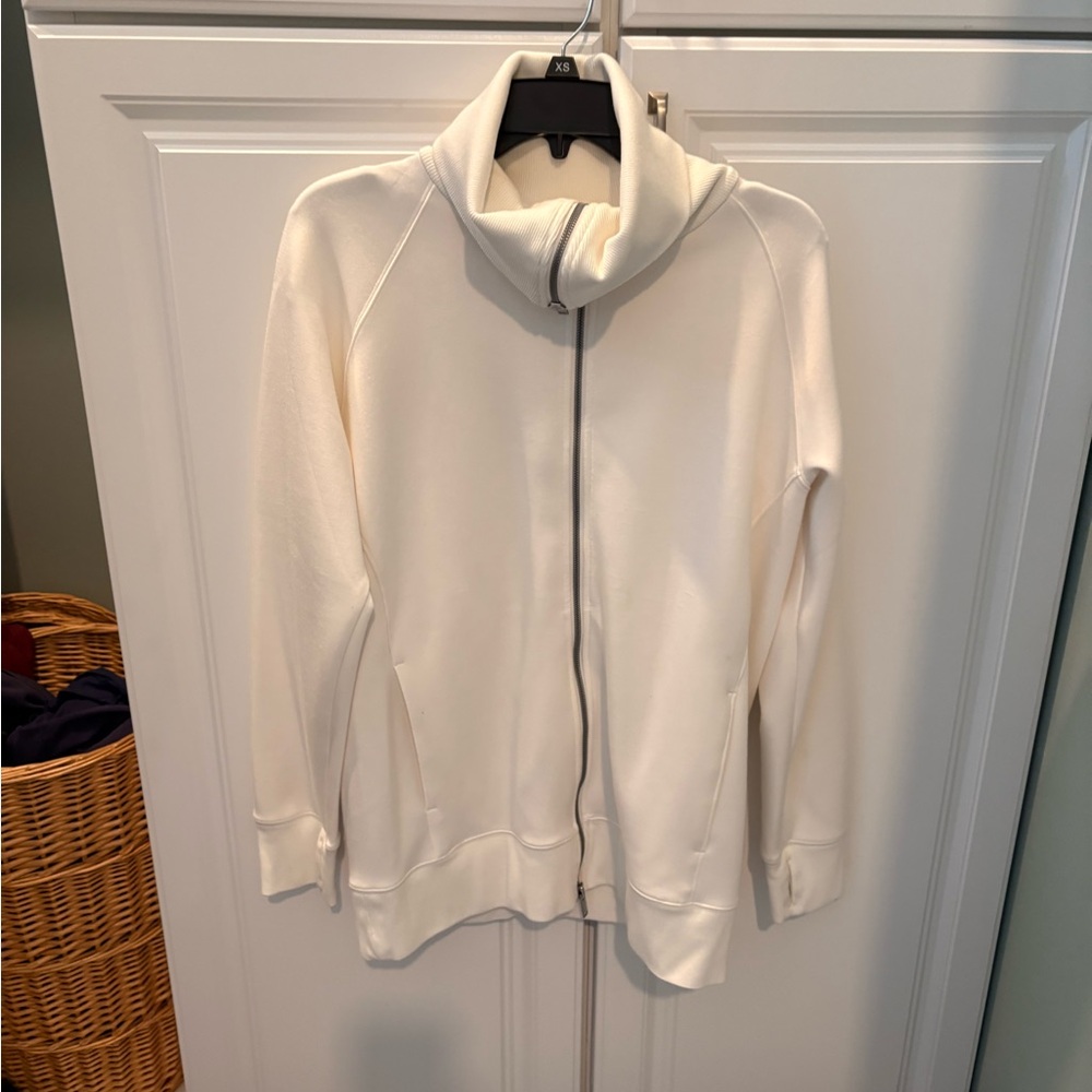 SPANX Cream Ribbed Zip-Up Jacket - Picture 7 of 7